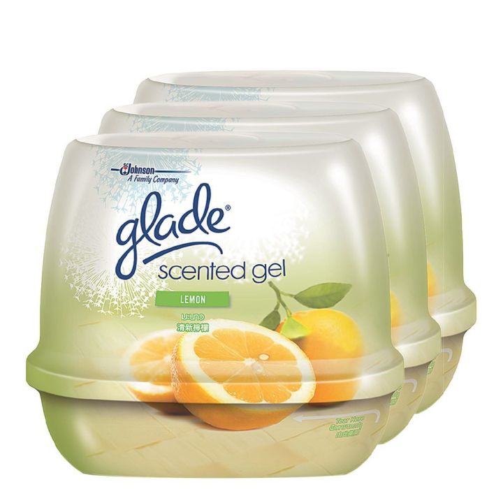 glade เกลดเซ็นท์เต็ด เจลปรับอากาศ กลิ่นมะนาว 180 กรัม (3 ชิ้น)