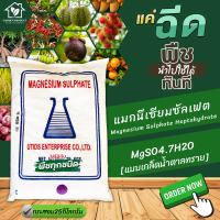 แมกนีเซียมซัลเฟต ยี่ห้อ YVP [แบบผลึกคริสตัลเม็ดใหญ่] (ประกอบด้วยธาตุ Mg 10%) บรรจุ 25 กิโลกรัม (Size M) Magnesium Sulphate Heptahydrate