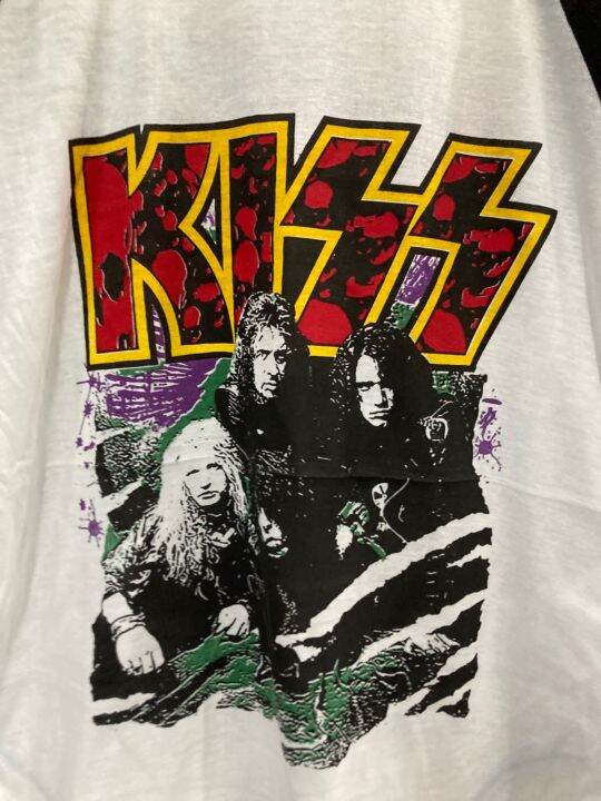 เสื้อวง-แขนสามส่วน-kiss-สไตล์วินเทจ