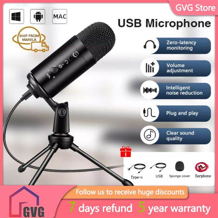 GVG USB Condenser Microphone for Recording Studio Singing Vlogging