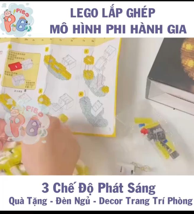 Đồ Chơi Lego Bộ Lắp Ráp Hoa Lego Trái Tim Lego Phi Hành Gia Có Đèn