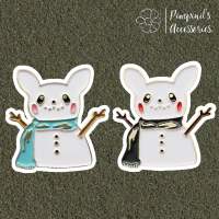 ʕ •ᴥ•ʔ ✿ พร้อมส่ง : เข็มกลัดเซ็ทสโนว์แมนตุ๊กตาหิมะ | Snowman Enamel Brooch Pin Set.