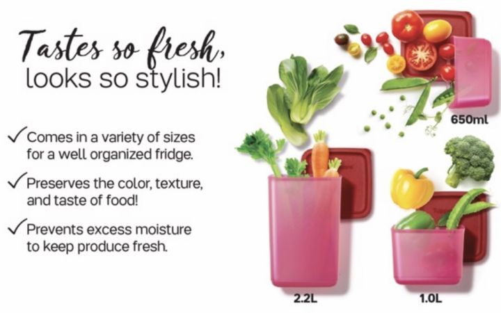 tupperware-so-fresh-set-5ใบ-ชุดกล่องทัพเพอร์แวร์แบบสี่เหลี่ยม-เหมาะสำหรับเก็บอาหารแช่เย็น-ช่วยคงความสดของอาหารได้