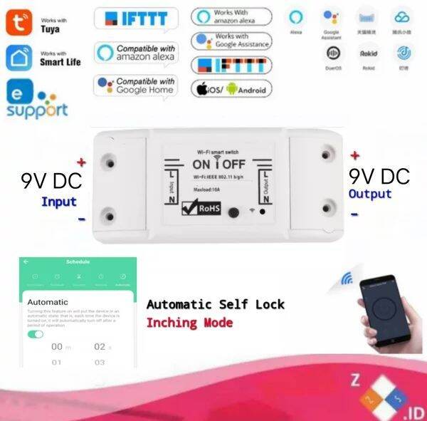 Smart Switch Wireless Input 9V DC Output 9V DC for Door Lock GARAGE ...