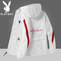 PLAYBOY เสื้อผ้ากันแดดผ้าไอซ์ซิลค์สำหรับผู้ชายชุดตกปลากลางแจ้งแบบบางพิเศษระบายอากาศได้ดีแบบใหม่ฤดูร้อนเสื้อคลุมคู่รักแฟชั่น