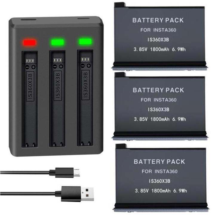 New 3 Slots/Dual USB Charger/Cargador For Insta 360 ONE X3 Battery