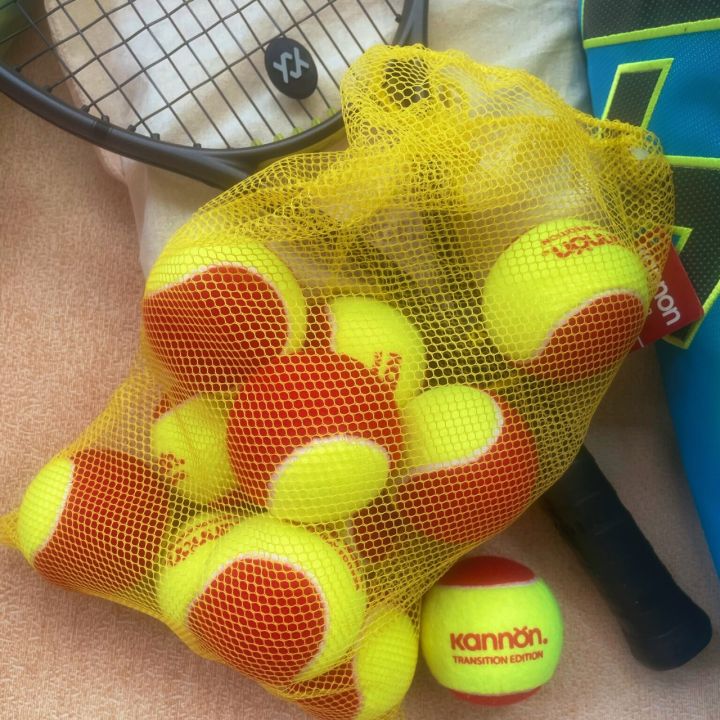 kannon-stage3-tennis-practice-ball-ลูกเทนนิสสำหรับเด็ก-บอลแดง-12ลูก-ถุง