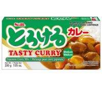 แกงกะหรี่ก้อน เอสแอนด์บี เทสตี้ เคอร์รี่ ซอสมิกซ์ฮอต รสเผ็ดกลาง 200 กรัม S&amp;B Tasty Curry Mix Medium Hot 200 g.