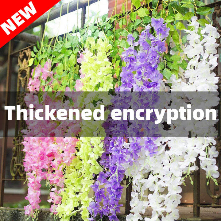12 pieces of 110cm wisteria artificial flower wreath fake plant leaves