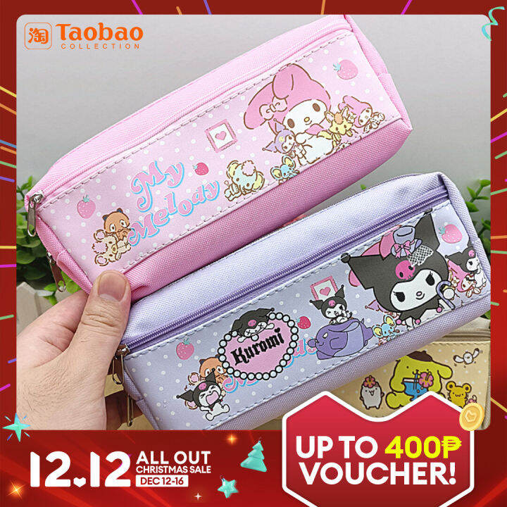 Sanrio Pencil Case Clow M Student Double Grid Japanese Cute Melody Pom ...