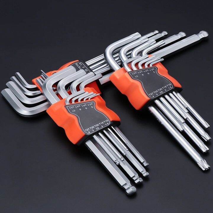 9 PCS Hex Key Wrench Set , Long Arm Ball End Hex Wrench Set, Metric