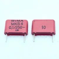 Capacitor 
ค่า 0.1/250V. 
ยี่ห้อ Wima
(ขาห่างประมาณ 10มิล)
จำนวน 5 ตัว