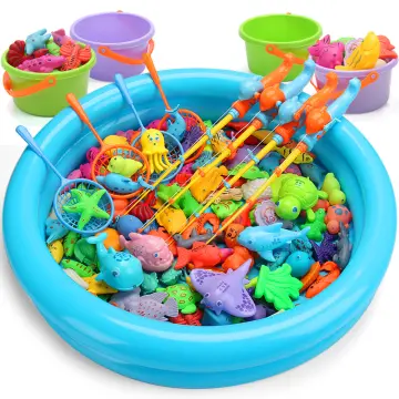 7pcs Set Magnetic Fishing Toys Child Kids 3D Fish Baby Bath Toy