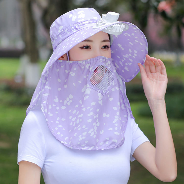 Sunhat with a Veil - Purple