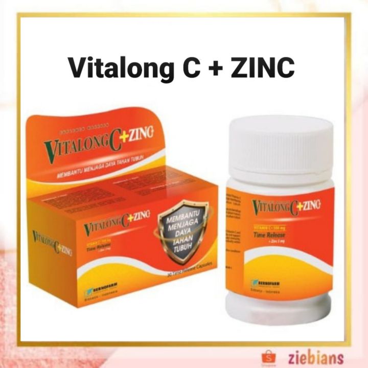 Vitalong C 500mg Plus Zinc isi 30 kapsul, Vitamin C 500mg Untuk Daya ...