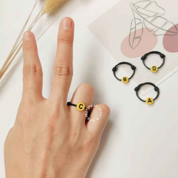 CINCIN TALI INISIAL HURUF KUNING / CINCIN INISIAL HURUF ALPHABET ...