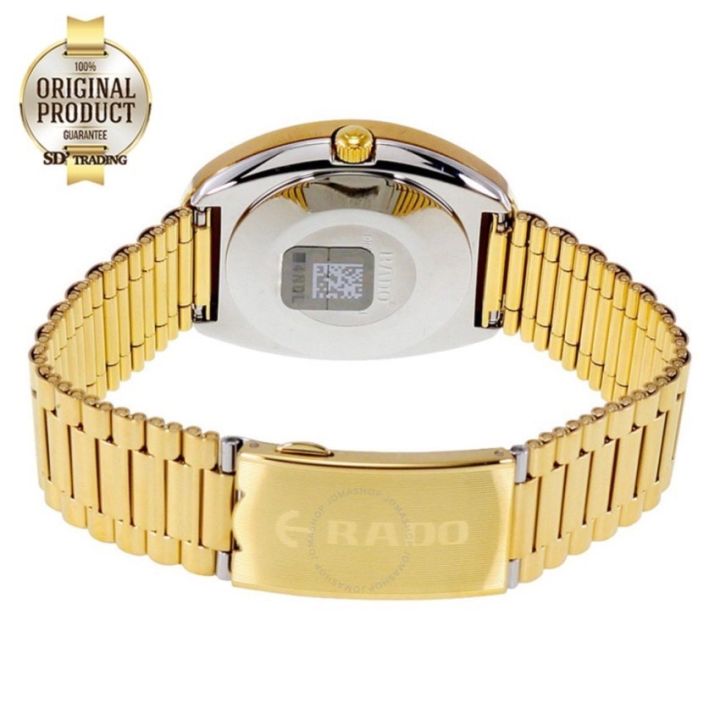 rado-diastar-automatic-11-พลอย-นาฬิกาข้อมือผู้ชายเรือนทองรุ่น-r12413613-สีทอง-หน้าปัดสีดำ