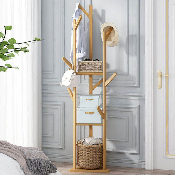2023c Simple Coat Rack Floor Standing Hanger Vertical Bedroom Storage