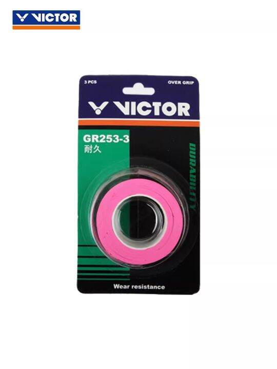 สินค้าแท้แบบใหม่-victor-victor-ยางมือแบดมินตัน-สายดูดซับเหงื่อ-gr253-3แพ็คสามตัว