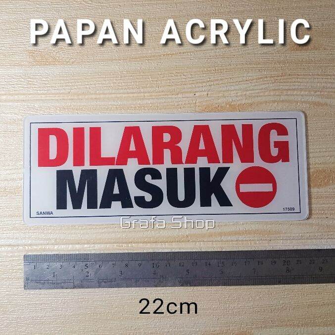 Papan Sign Label Akrilik Tulisan Masuk Enter Dilarang Masuk Lazada Indonesia