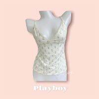 Playboy [แท้?] เสื้อนอนสายเดี่ยว ลายกระต่าย (white)