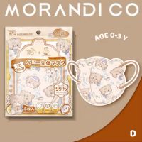 [มีพร้อมส่ง] แมสเด็กญี่ปุ่น ทรงน้องหมี แบรนด์ MORANDI CO มีไซส์ 0-3ปี/3-6ปี ปกป้อง 99%