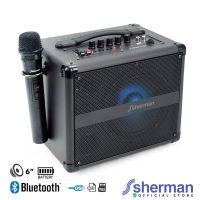 Sherman APS107 (สีดำ) ลำโพงช่วยสอน แบบกระเป๋าหิ้ว พร้อมไมโครโฟน ขนาด 6.5 นิ้ว (Bluetooth)