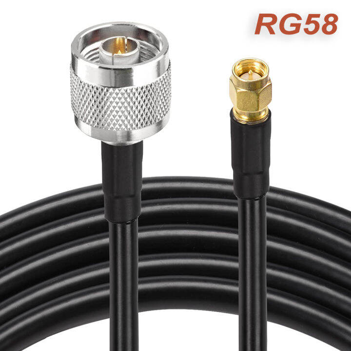 Low Loss RG58 N Plug Male to SMA Male Antenna 20m RF Coaxial Cable Pure