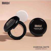 Mille Mini Charcoal Matte Cover Pact SPF25 PA++ แป้งพัฟผสมรองพื้น กันน้ำ กันเหงื่อ 5 g.