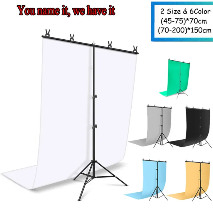 T-Shape Portable Background Backdrop Support Stand Kit Adjustable Photo ...