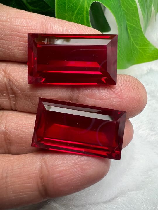 synthetic-lab-ruby-baguette-ทับทิม-พม่าเทียม-76-กะรัต-carats-พลอย-ขนาด-14x25-มิล-mm-2-pcs-2-เม็ด-lab-made-red-ruby-burma-color