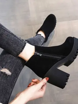 Chunky high heel ankle on sale boots