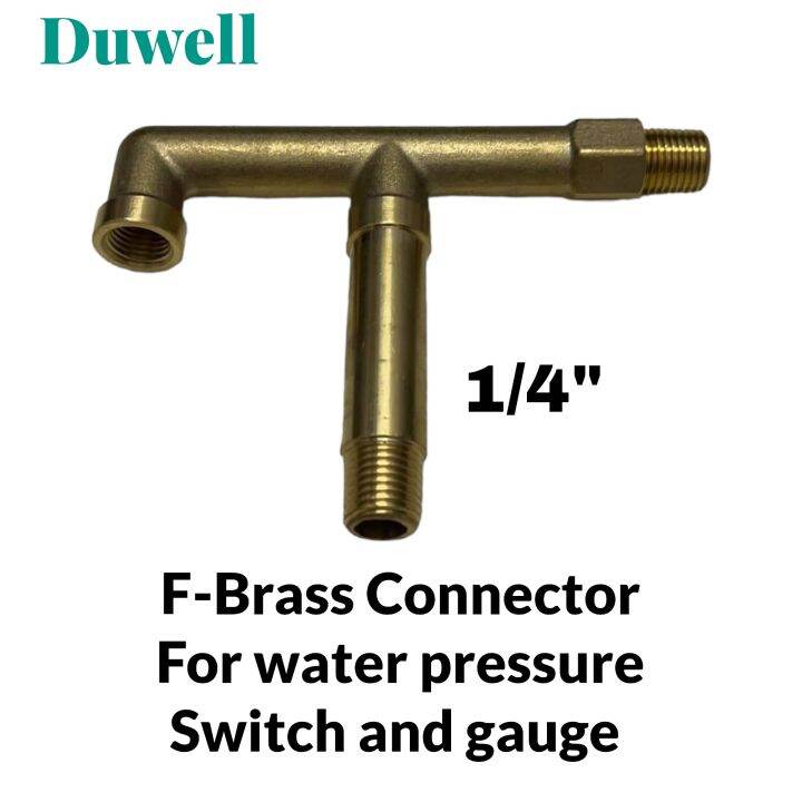 Duwell FBrass Connector 1/4"For water pressure switch and gauge Heavy