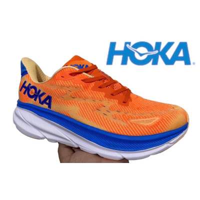 Hoka Clifton 9 Wide (size40-45) Orange รองเท้าวิ่งผู้ชาย รองเท้าวิ่งผู้หญิง รองเท้าออกกำลังกาย รองเท้าผ้าใบ