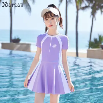 Girls purple 2025 swimming costume