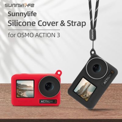 Sunnylife Silicone Protective Case Scratch-proof Camera Cover Protector + Lanyard Accessories for OSMO ACTION 3