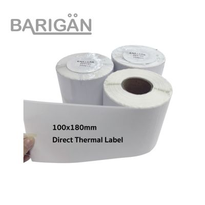 (20 ม้วน) BARIGAN 100x180mm กระดาษลาเบล ความร้อน มีรอยตัด ตามJ&T ใช้สำหรับ พิมพ์ขนส่งต่างๆ และลาซาด้า