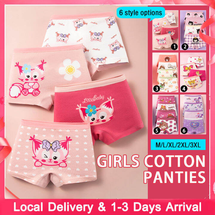 4Pcs/set Baby Girl Underwear Kid Brief 100 Cotton Soft Kid Panties