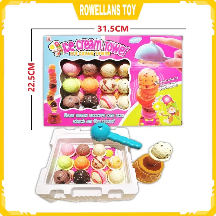 Ice Cream Tower Game Scoops Game Children Toy Simulation Educational