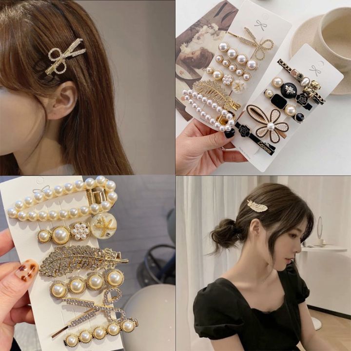 Elegant Pearls Geometric Hairpins Hair Clips For Women Girls Sweet Hair  Decorate Bobby Pins Barrettes Fashion Hair Accessories