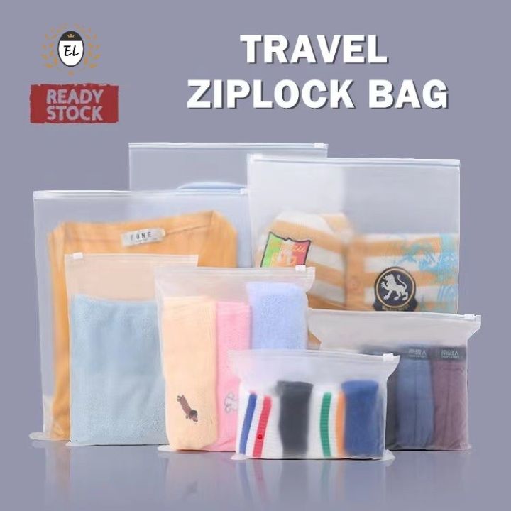 Matte Ziplock Bag🔥Ready Stock🔥Travel Zipper Stoage Clothes Packing / Beg  Zip Simpanan 磨砂拉链袋