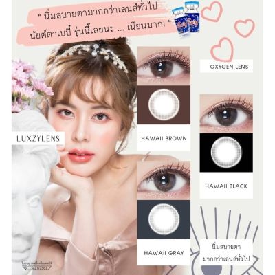 🍭 mini Hawaii 🍭/Brown, Gray  ไซส์เล็ก ธรรมชาติ ลักซี่เลนส์Luxzy lens คอนแทคเลนส์ (Contact lens) /มีค่าสายตา -0.00 ถึง -10.00 ไซส์เล์กธรรมชาติ​ แถมฟรีตลับ