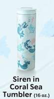 Siren in Coral Sea Tumbler 16oz Starbucks Thailand