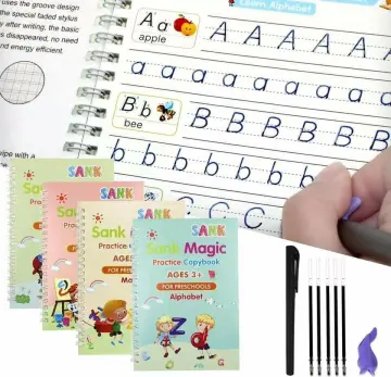 4 Book/Set English Magic Book for Kids Montessori Calligraphy Book  Handwritten Magic Notebook Learn To Write English Copybook - AliExpress