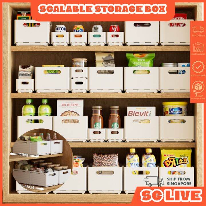 【SG Stock】 Scalable Storage Box Organizsation Box Wardrobe Kitchen ...