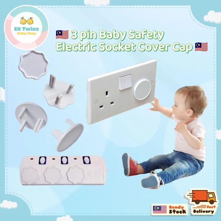 🇲🇾3 pin Malaysia Safety Electric Socket Cover Cap Lazada