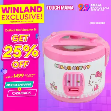 Tough Mama RTRC18-1G Hello Kitty Rice Cooker Straight Type 1.8L Non-stick Rice  Cooker with steamer