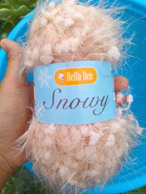 ไหมพรม bella bee snowy ขนนุ่ม ฟู ราคาถูก