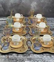 ชุดเสริฟกาแฟตุรกี ถ้วยเซรามิก / Turkish coffee set ( 1ชุด )