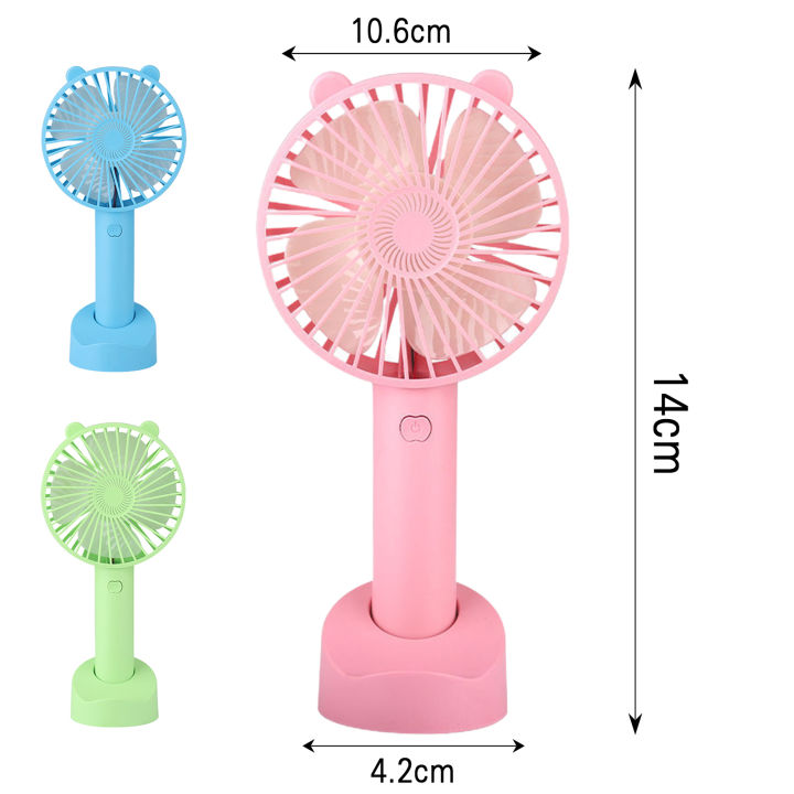 Portable USB Mini Charging Fan Detachable Base Handheld/Desktop Fan with  Stand Strong Wind Quiet No Noise 3 Speed Outdoor Travel/Office/Home/School